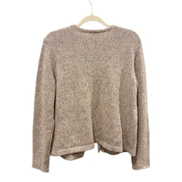 Eileen Fisher Almand Wool/ Recycled Cotton Round Neck Knit Cardigan Size M $248 - Picture 2 of 6